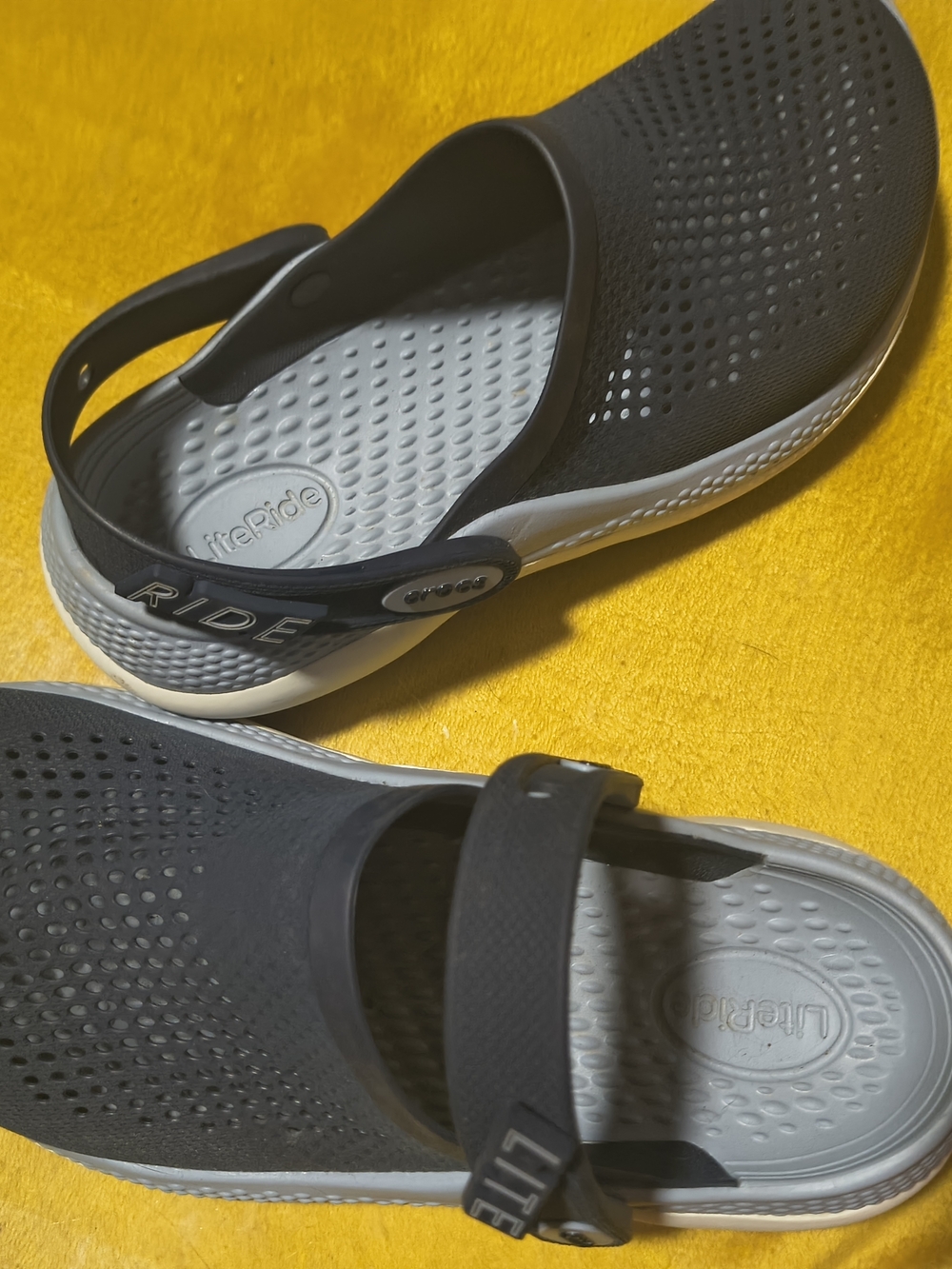 LiteRide Crocs Navy & Light Blue Slip-On Clogs